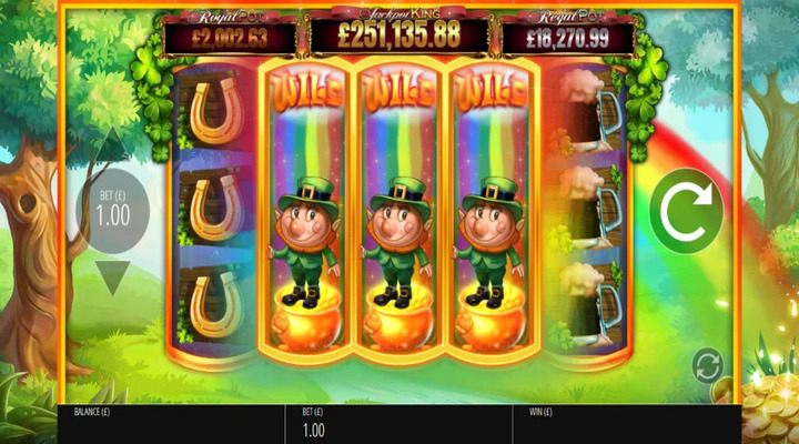 Expanding Wilds during a Rainbow Respin on the Slots O’ Gold slot machine